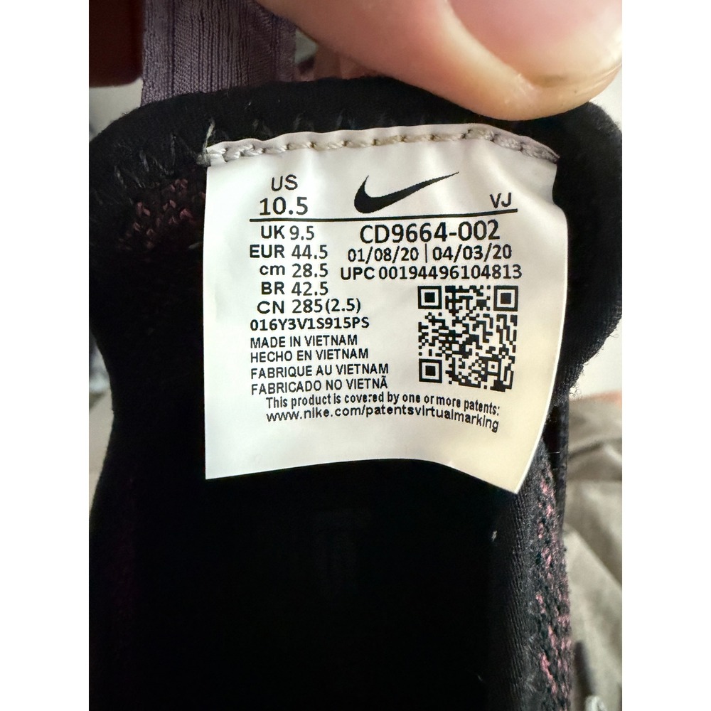 Nike ISPA Overreact Flyknit Mens 10.5 Black Shadowberry CD9664-002 Sneakers - Picture 9 of 9